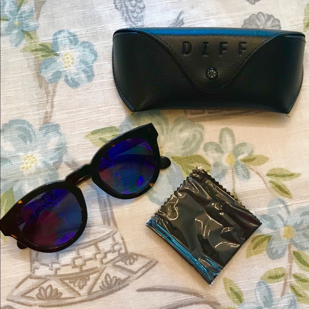 Diff Eyewear Tortoise Frame Purple Lens Polarized